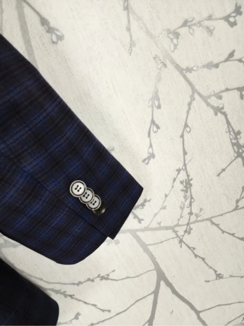 Ted Baker Blue Purple Plaid Wool Joey SPJ Slim Fit Sport Coat Blazer